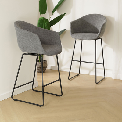 Barkruk Nino-Otis gestoffeerd met zwart onderstel (zithoogte 65 cm)