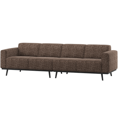 Statement 4-zits bank 280 cm chenille velvet perzikroze