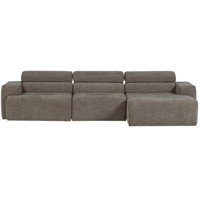 Novi chaise longue bank rechts donkerbruin melange