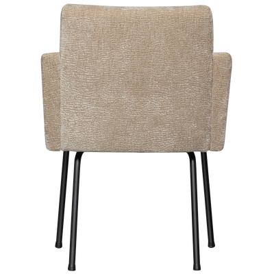 Mount eetkamerstoel met armleuning 3d chenille middenbruin