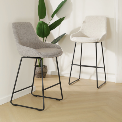 Barkruk Nino-Isa zwart onderstel - 75 cm