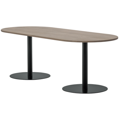 Tablo eettafel ovaal vl 220x90cm pebble grey/zwart [fsc]