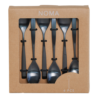 Theelepels Noma zwart - set van 6