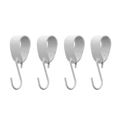 S-haakje Wit + leren hanger - Maat S - set van 4 - HOYA Living