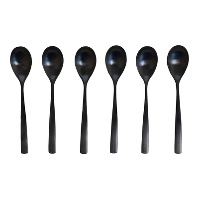 Theelepels Noma zwart - set van 6