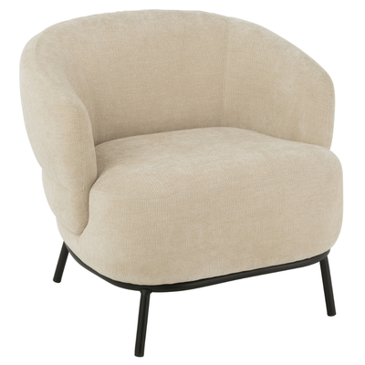 Loungestoel Mars populierenhout/schuim Beige 