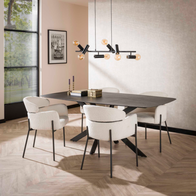Eettafel Stoer Staal Zwart
