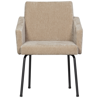 Mount eetkamerstoel met armleuning 3d chenille middenbruin