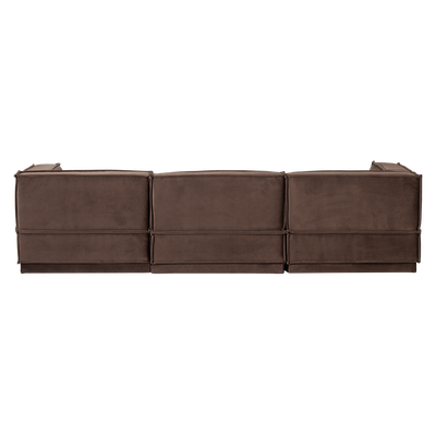 Manu chaise longue bank rechts velvet bruin [fsc]