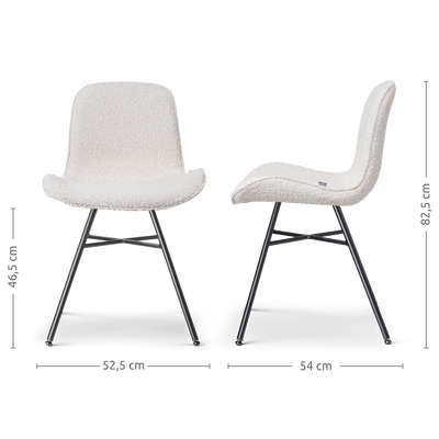 Eetkamerstoel Noa-Fé gestoffeerd - zwart onderstel