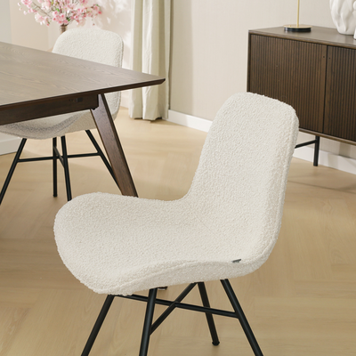 Eetkamerstoel Noa-Fé gestoffeerd - zwart onderstel