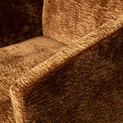 Mount eetkamerstoel met armleuning 3d chenille middenbruin