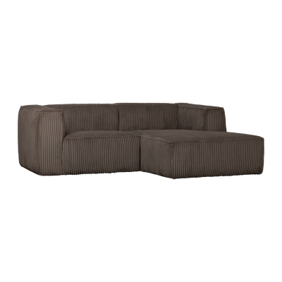 Bean chaise longue bank rechts chenille velvet taupe