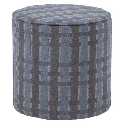 Sarli poef hoog ruit dessin chenille taupe/geel [fsc]