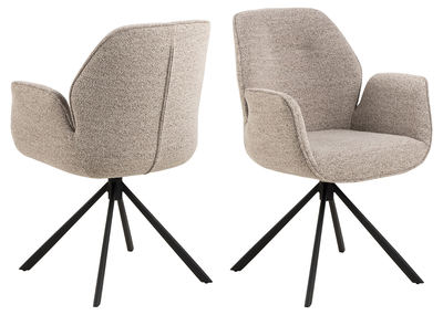 Arne Eetkamerstoel met Arm - Beige Bouclé