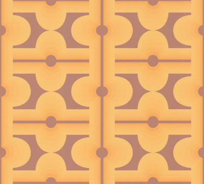 Vliesbehang abstracte patronen uit de jaren 70 in warme kleuren – bruin, geel, oranje