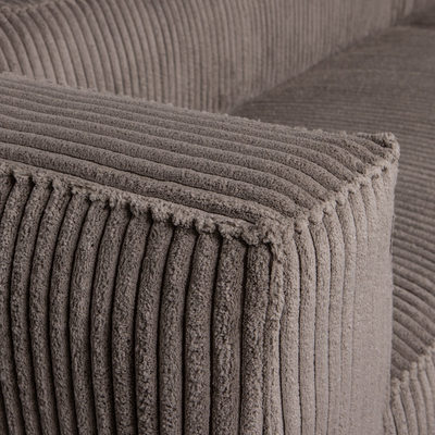 Bean hoekbank rechts chenille velvet taupe