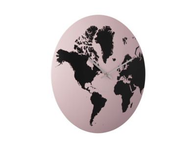 Wandklok World Mapmetaal