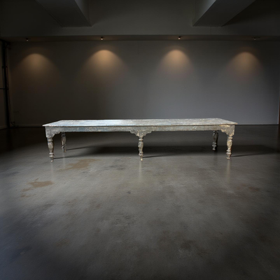 Salontafel blauw met 6 poten uniek