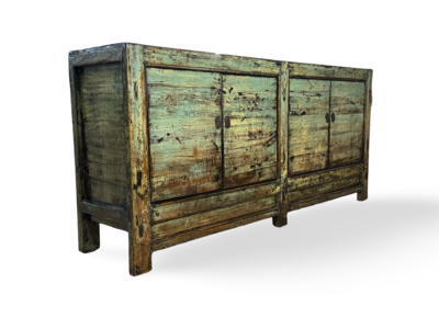 Dressoir 4 deurs blauw/groen lak