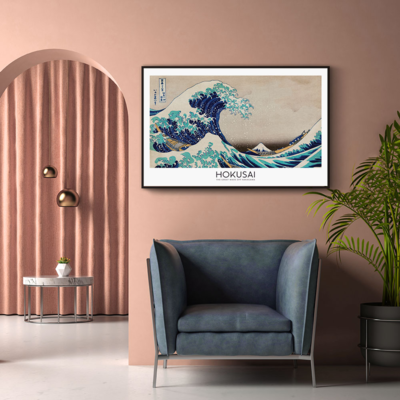 Walljar poster ingelijst - Katsushika Hokusai - The Great Wave