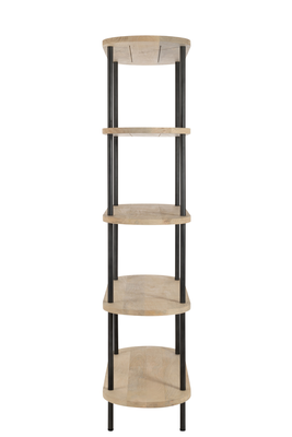 Rek Eli 5 planken mangohout/staal Naturel