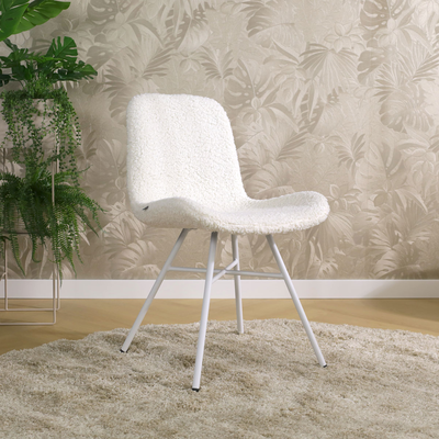 Eetkamerstoel Noa-Fé gestoffeerd - wit onderstel