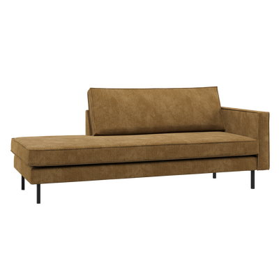 Rodeo daybed rechts ribstof bruin