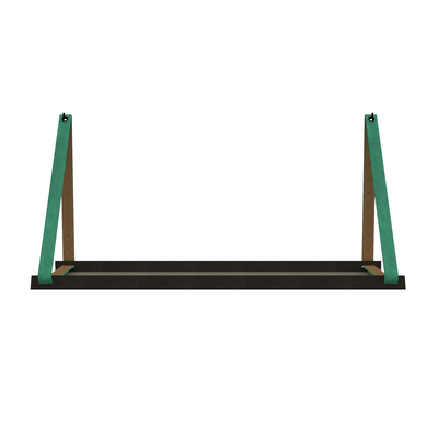 Stalen wandplank 98x20cm - incl. leren plankdragers