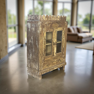 Onderkast glas geel/wit uniek