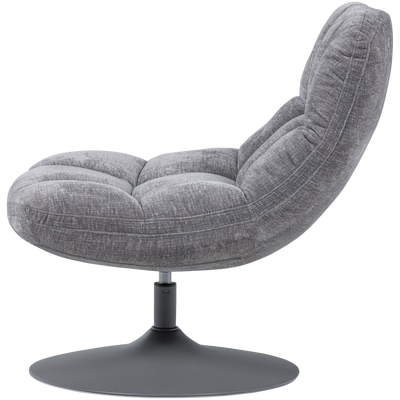 Elvi draaifauteuil chenille structuur lichtgrijs