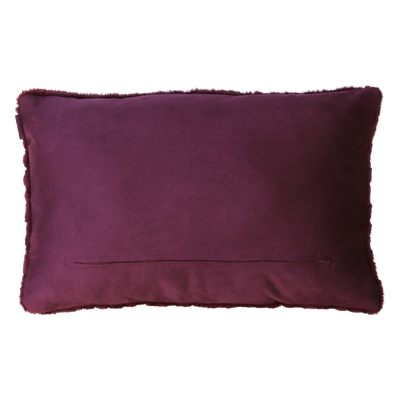 Kussen bont ruit bordeaux