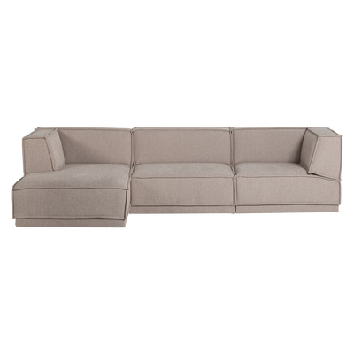 Manu chaise longue bank links velvet bruin [fsc]