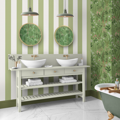 vliesbehang graham & brown quartet stripe green