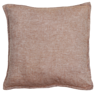 Kussen Soft linnen roestbruin 48x48cm