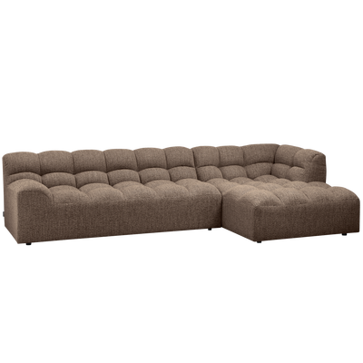 Allure chaise longue rechts geweven stof naturel melange