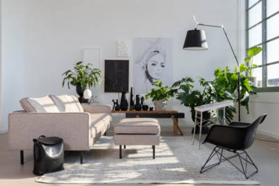 Loods 5 Design hoekbank Slimm Stof Outside rechts