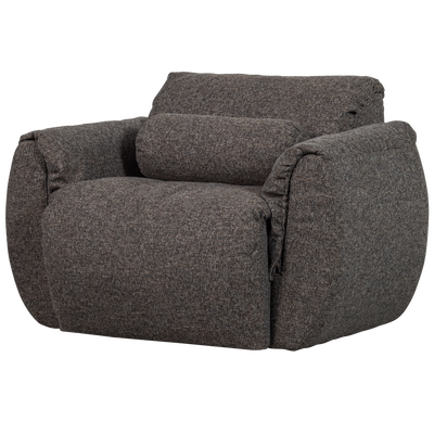 Baggy draaifauteuil geweven stof warmgrijs melange