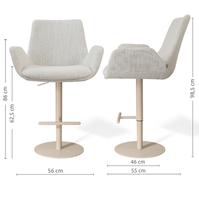 Niva-Eef draaibare tulp barkruk - beige