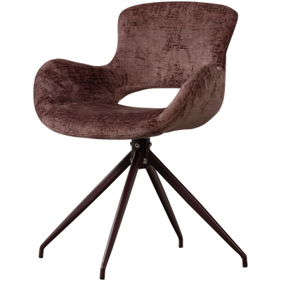 Eliva eetkamerstoel structure velvet paars - set van 2
