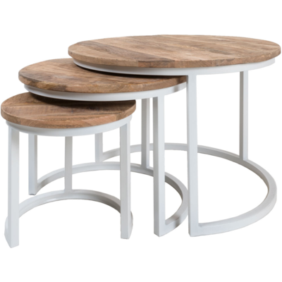Salontafel Noor - set van 3 - wit