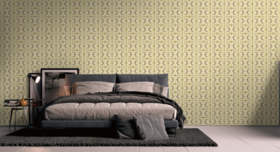 Retro behang nostalgische patronen – bruin, groen
