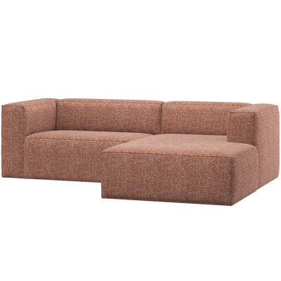 Bean chaise longue bank rechts chenille velvet taupe