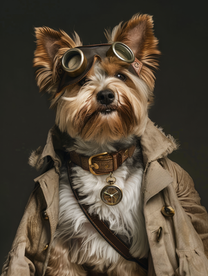 Canvas schilderij van een Biewer Terrier