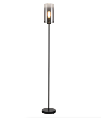 Vloerlamp Guus rookglas 1-lichts – Zwart