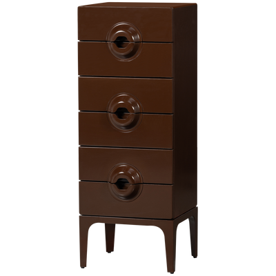 Merge ladekast 6 lades eucalyptushout bruin/rood