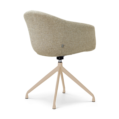 Draaibare eetkamerstoel Nola-Otis met armleuningen - beige onderstel