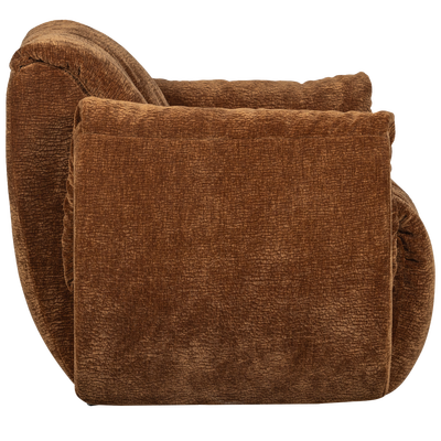 Baggy draaifauteuil geweven stof warmgrijs melange