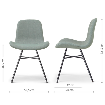 Eetkamerstoel Noa-Fé gestoffeerd - zwart onderstel