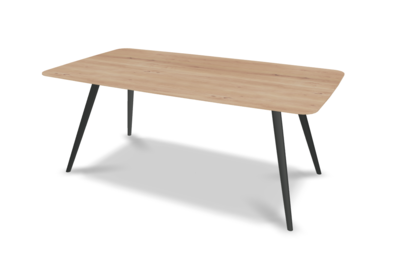 They &amp; Me eettafel Joy – bootsvorm – eiken rustiek bianco olie – onderstel TM100 antraciet